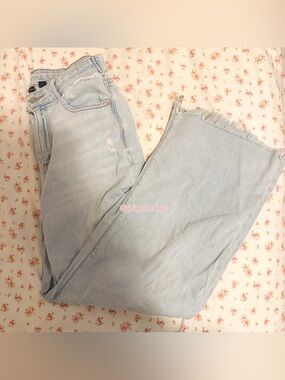 American Eagle Outfitters Light Blue High-Rise Wide Leg Jeans